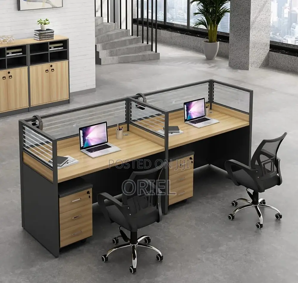 Office Workstation : Straight Modular 2-Person Office Workstation