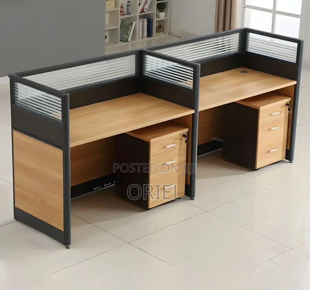 Office Workstation : Straight Modular 2-Person Office Workstation