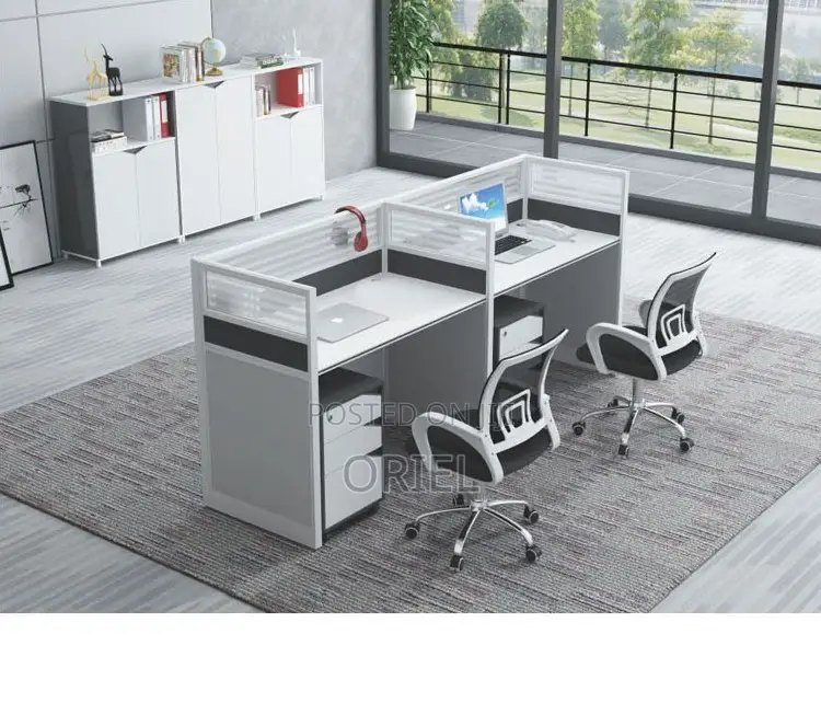 Office Workstation : Straight Modular 2-Person Office Workstation