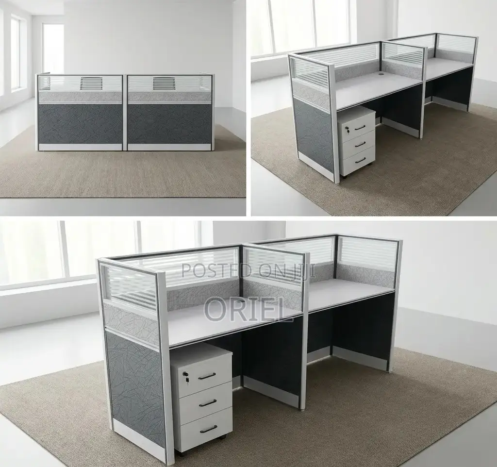 Office Workstation : Straight Modular 2-Person Office Workstation