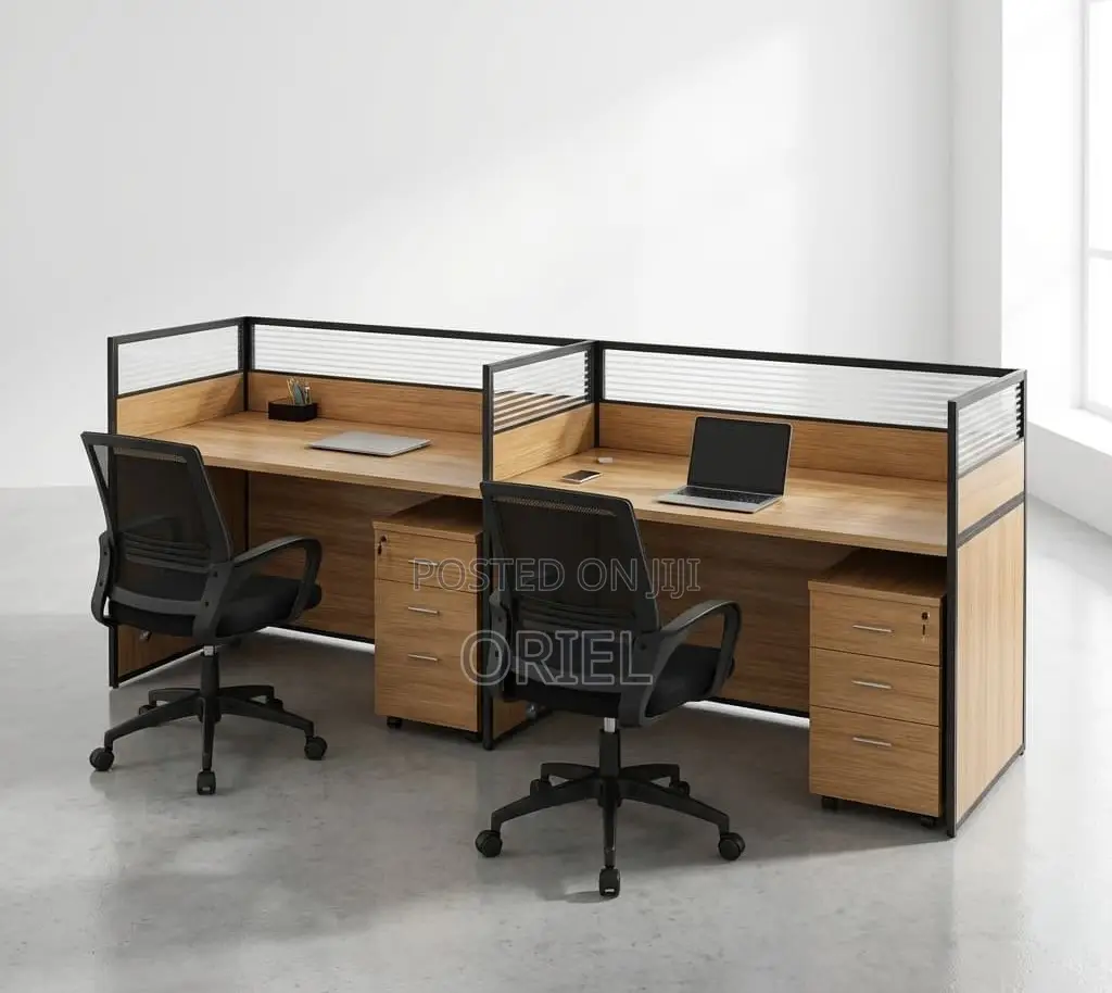 Office Workstation : Straight Modular 2-Person Office Workstation
