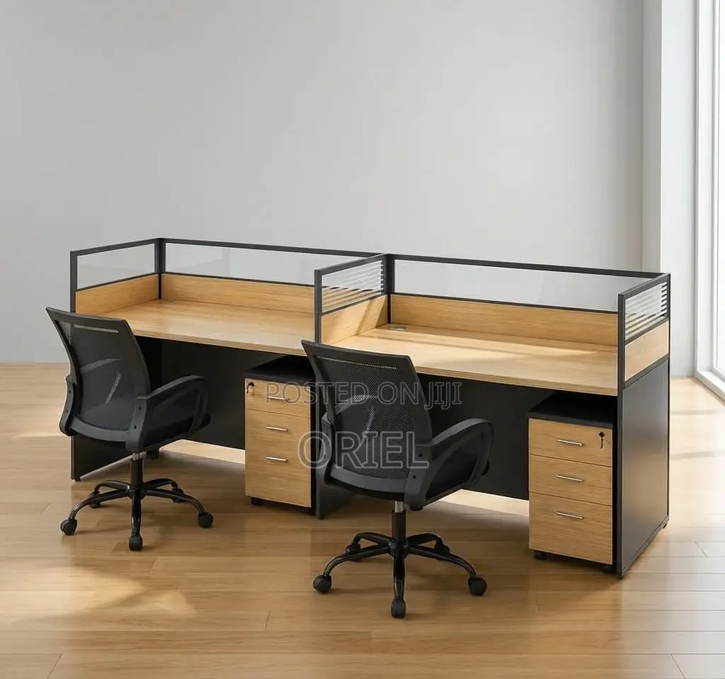 Office Workstation : Straight Modular 2-Person Office Workstation