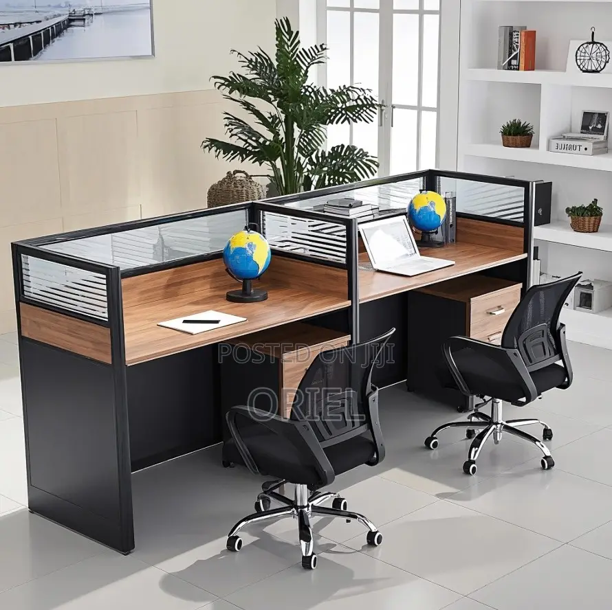 Office Workstation : Straight Modular 2-Person Office Workstation
