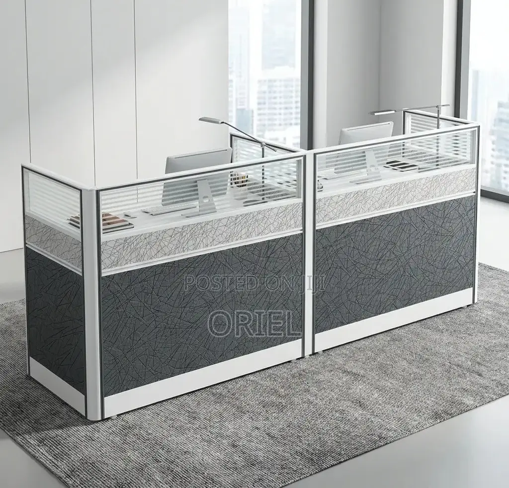 Office Workstation : Straight Modular 2-Person Office Workstation