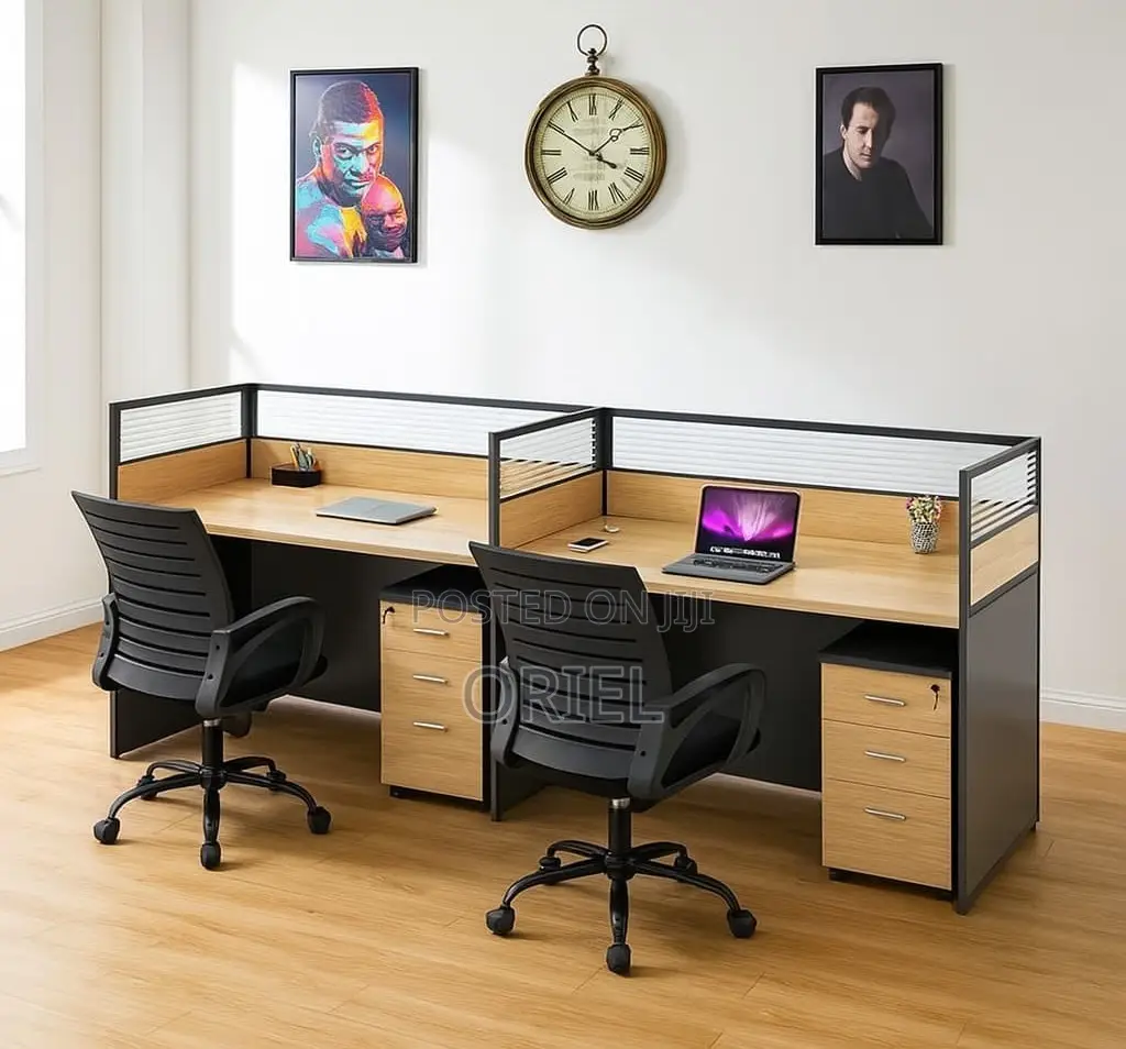 Office Workstation : Straight Modular 2-Person Office Workstation