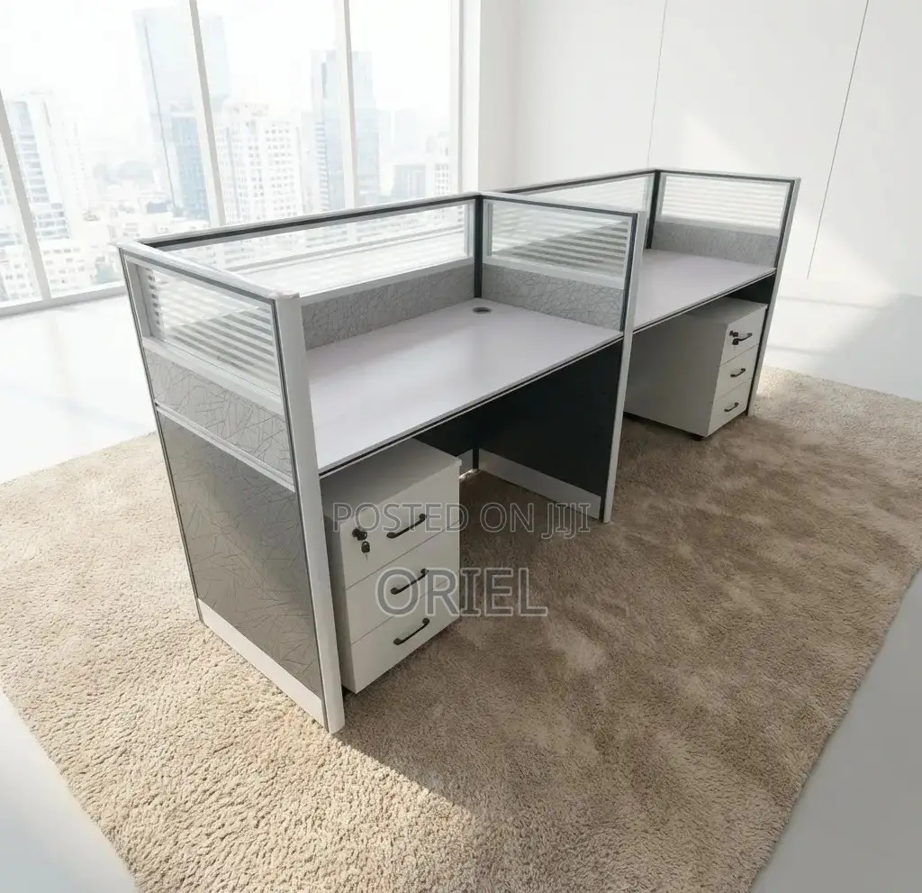 Office Workstation : Straight Modular 2-Person Office Workstation