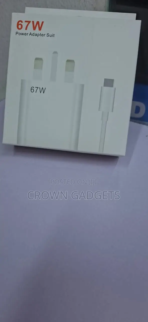 67w Turbo Fast Charger With 6a Cable Travel Power Adapter