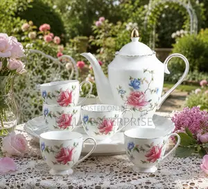 Porcelain Tea Set With Rose Pattern 6000/-