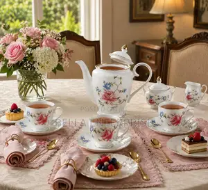 Porcelain Tea Set With Rose Pattern 6000/-
