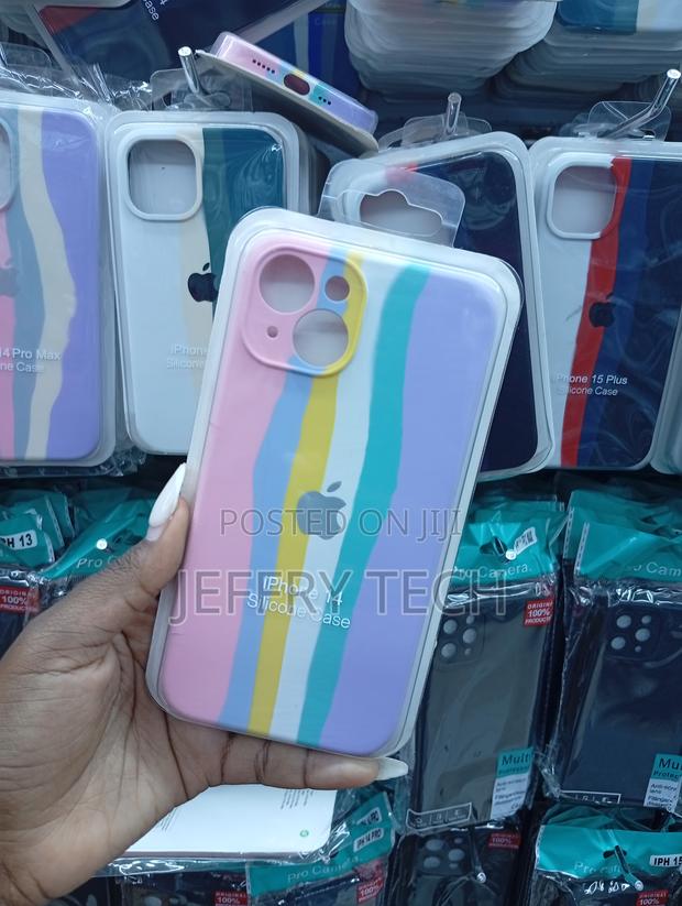 iPhone 14 Generic Silicone Rainbow Pink Phone Case - thumbnail 2