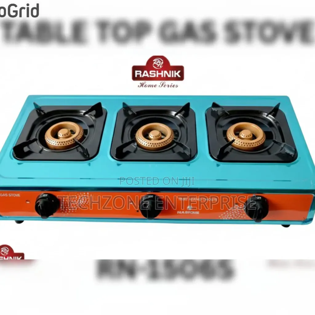 3 Burner Silver Rashnik Table Top Gas Stove 