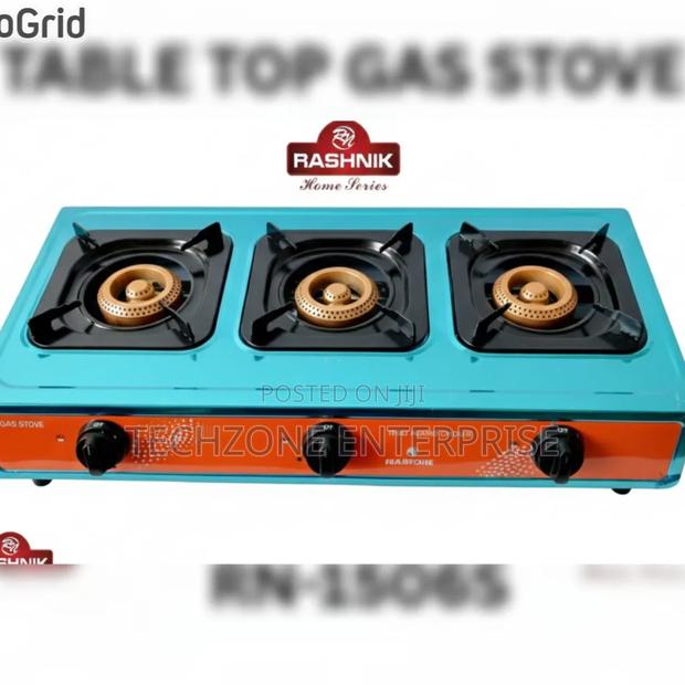 3 Burner Silver Rashnik Table Top Gas Stove 