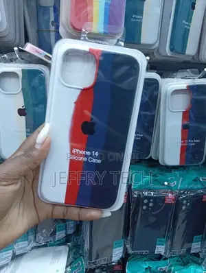 iPhone 14 Featuring a Matte Finish and a Central Apple Logo Case
