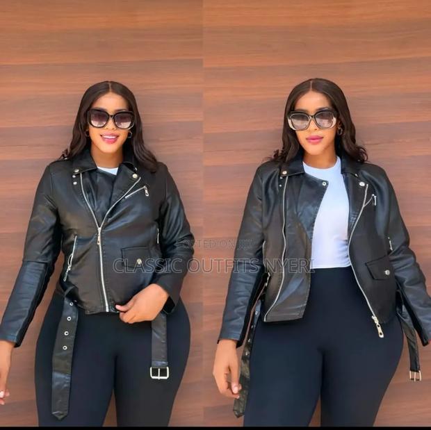 Side Zip- Leather Jacket - thumbnail 2