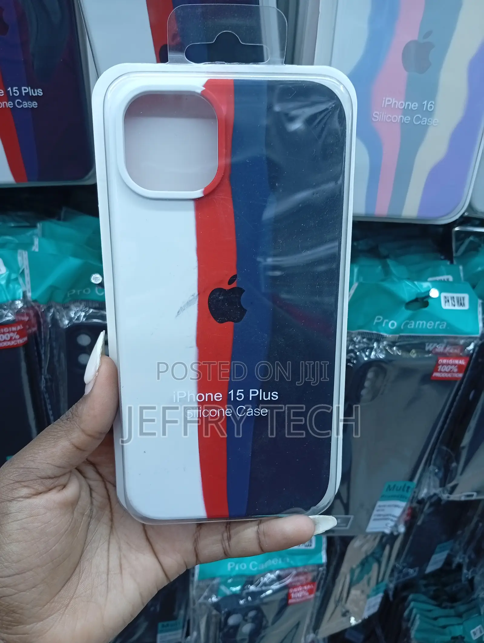 iPhone 15 Plus "Rainbow" or "Watercolor" Style Stripe Pattern Cover