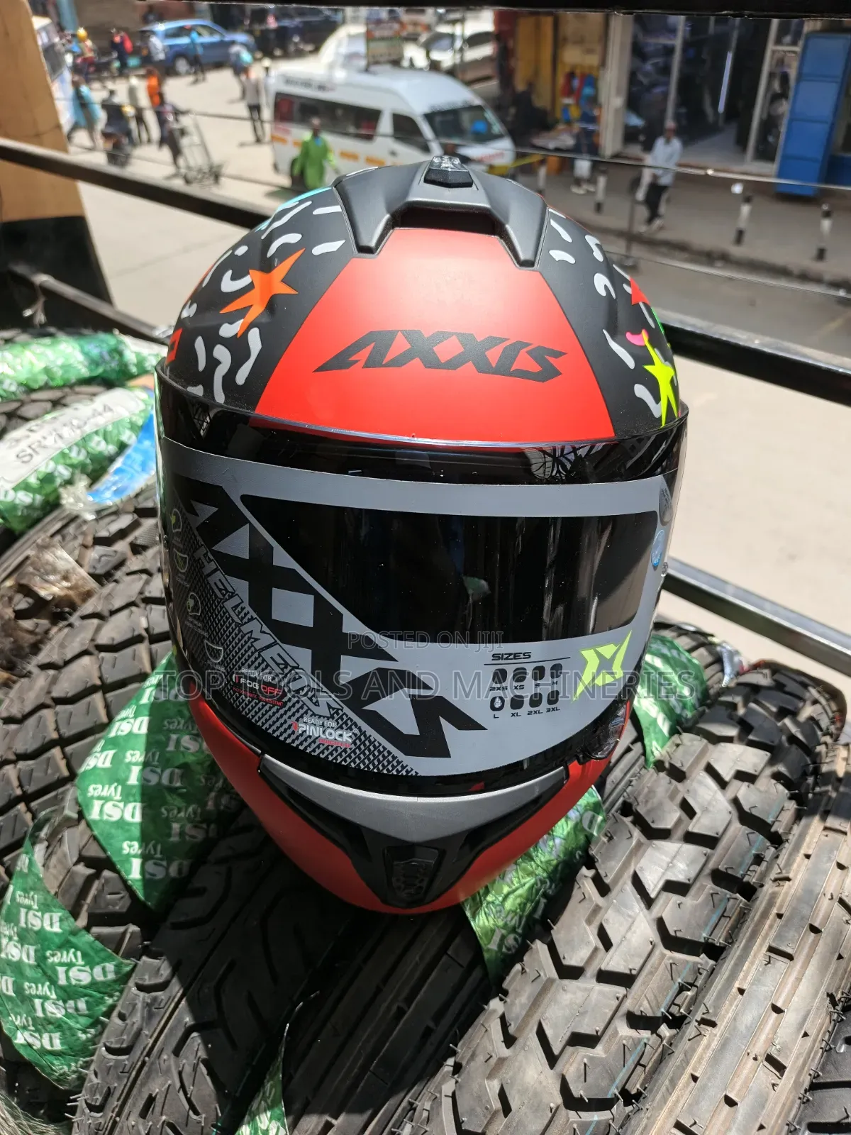 Draien Axxis S Crazy Dot Certified Motorcycle Helmet