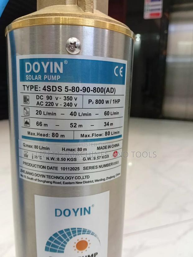 Doyin 1hp Solar Submersible Pump 80m Head - thumbnail 2
