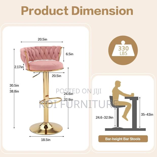 Barstools; Vcklp1 Leather Adjustable Koi Barstools - thumbnail 15