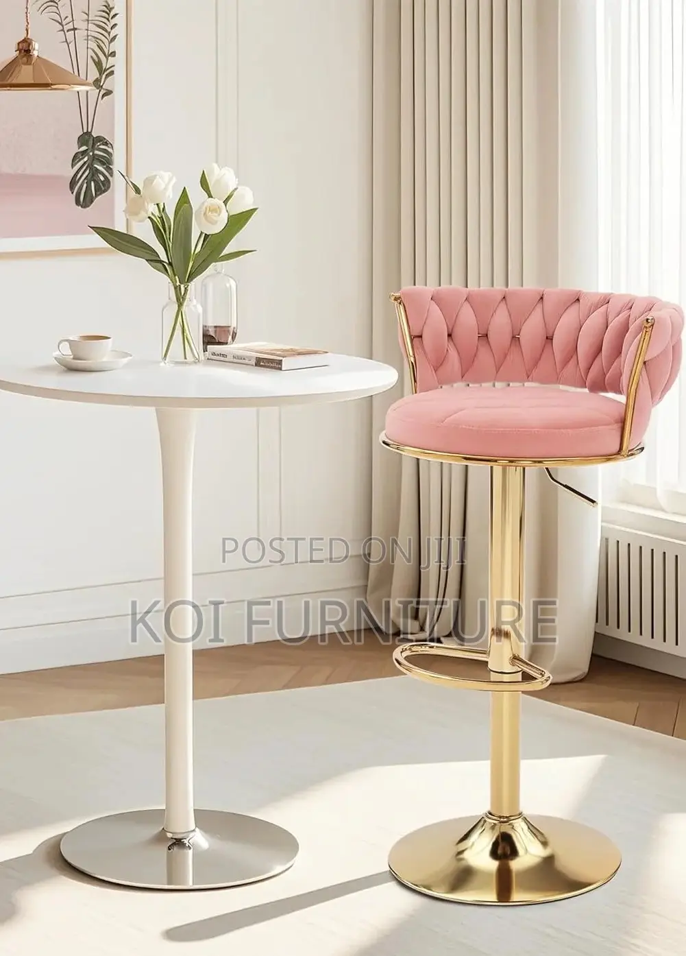 Barstools; Vcklp1 Leather Adjustable Koi Barstools