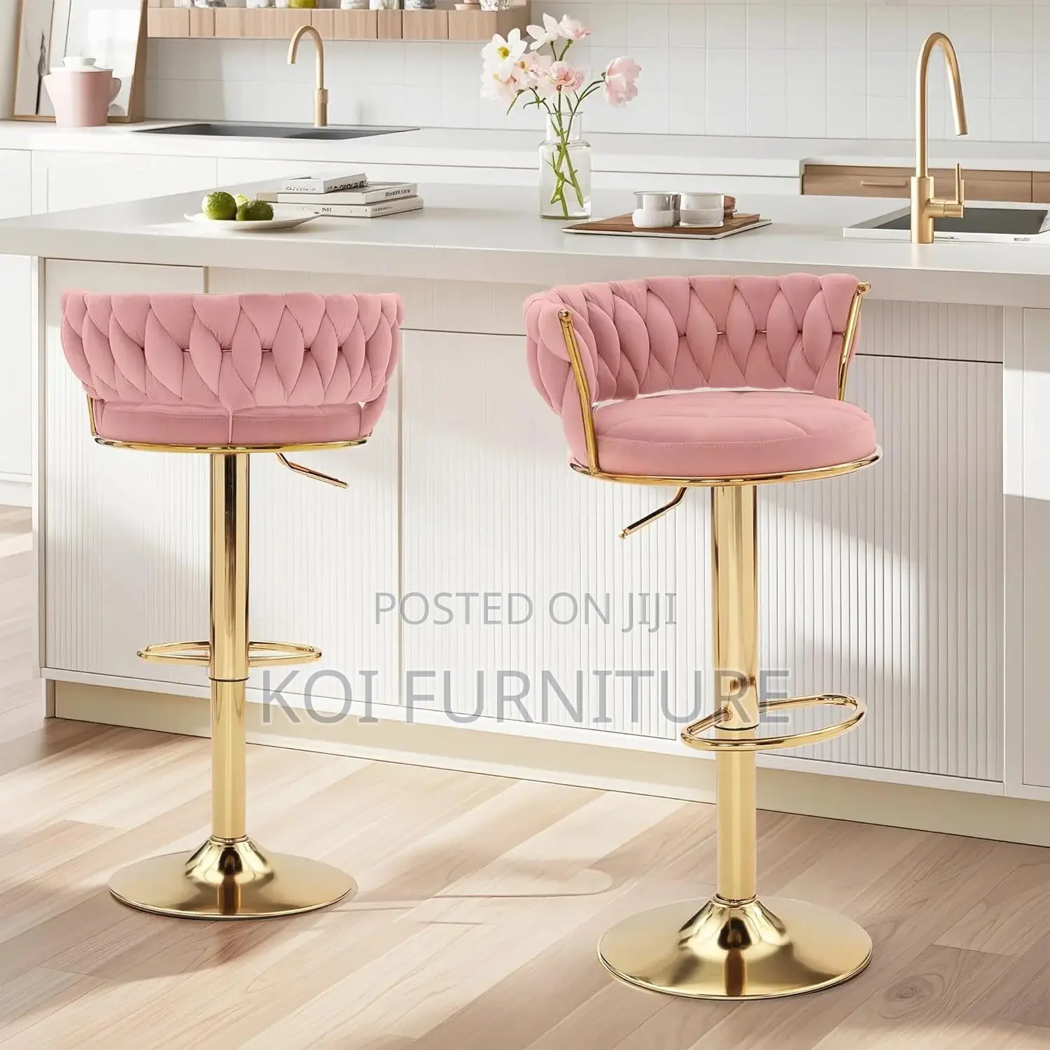 Barstools; Vcklp1 Leather Adjustable Koi Barstools