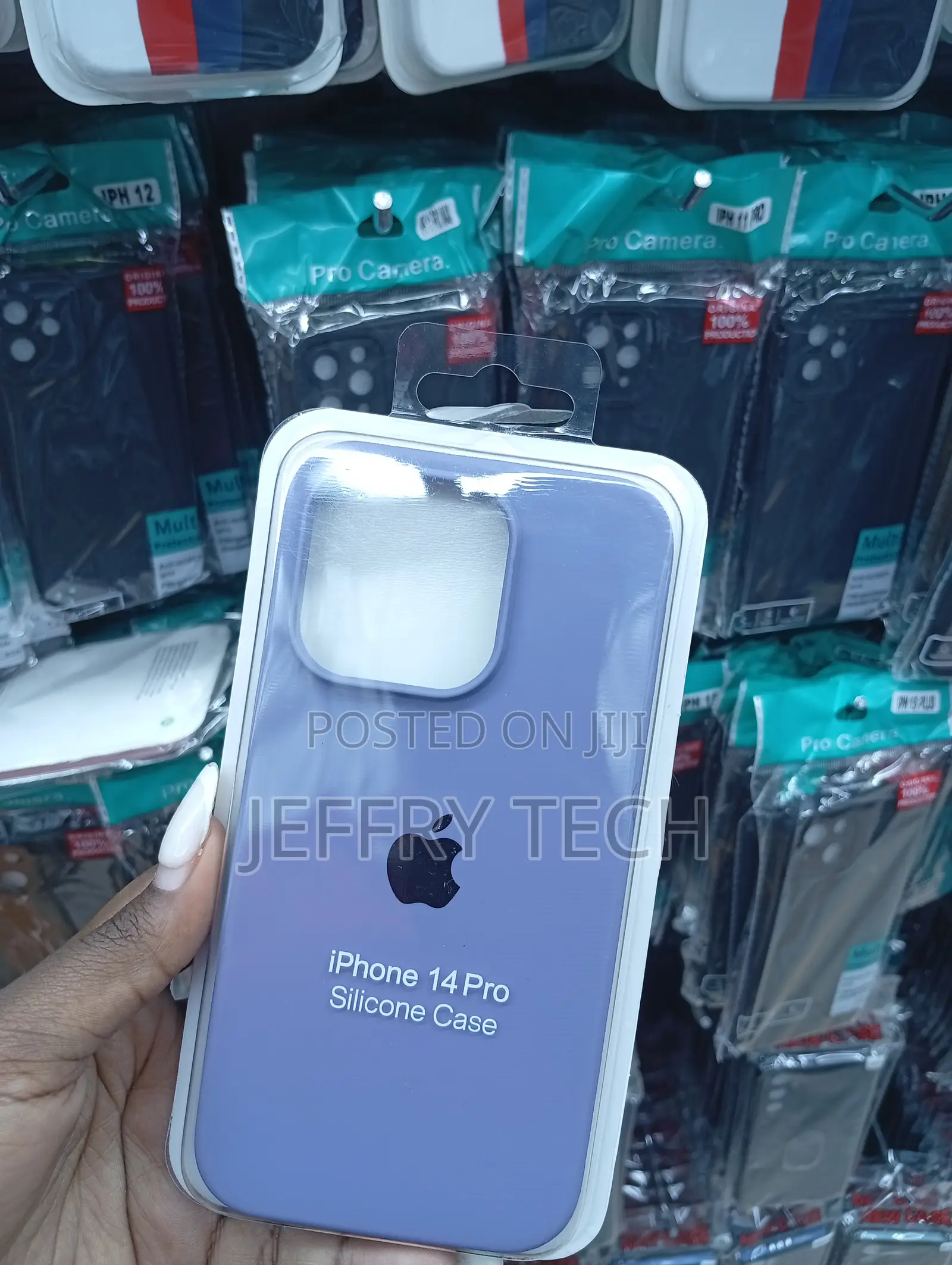 iPhone 14 Pro Silicone Case in a Vibrant Purple Color.