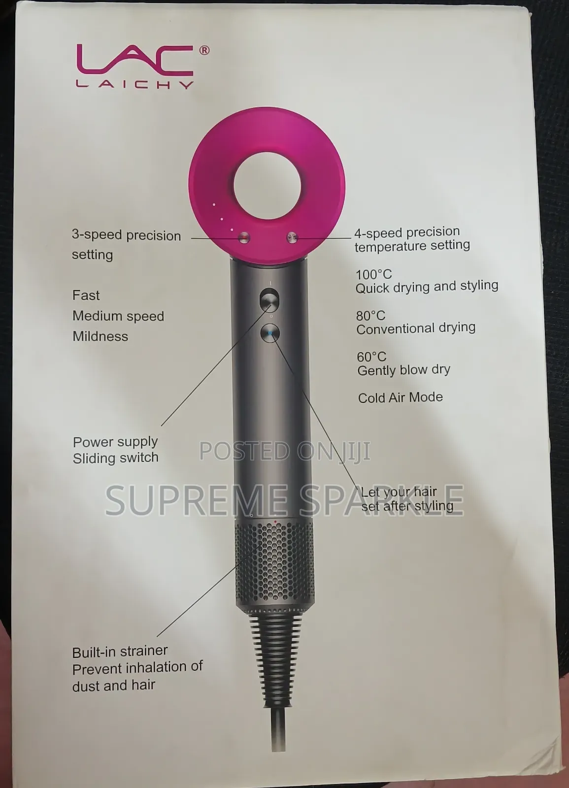 Lac Professional Super Hair Dryer ( Pink