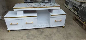 Modern Tv Stand With Marble Finish Light