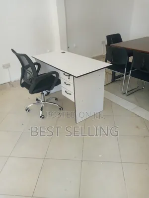 White Office Desk and Breathable Office Chair