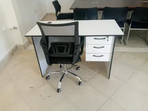 White Office Desk and Breathable Office Chair