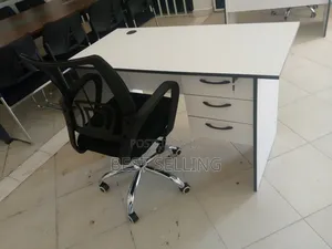 White Office Desk and Breathable Office Chair