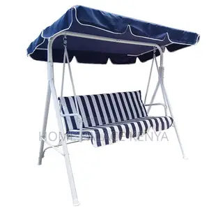 Outdoor Bench:3 Seater Metal Frame Patio Swing Chair