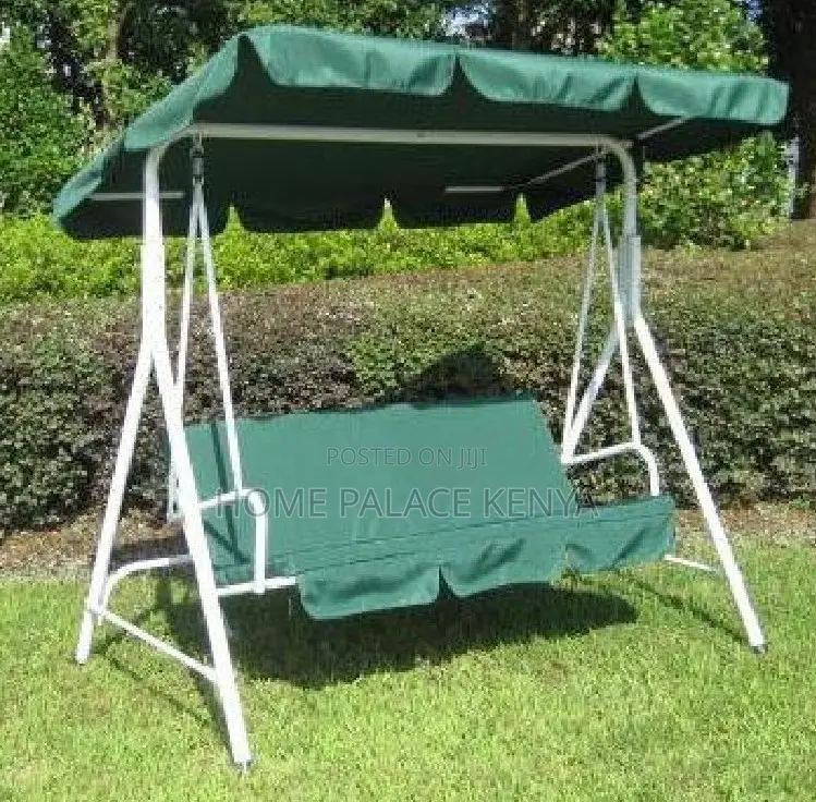 Outdoor Bench:3 Seater Metal Frame Patio Swing Chair