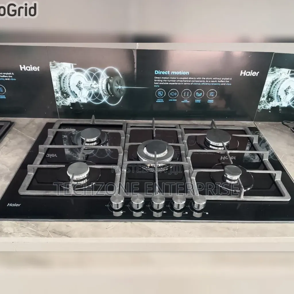 Haier Hob-S775b 75cm Powerful 5 Burners Built-in Cooker – Black 