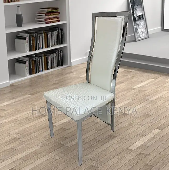 Dining Set: Marble Top Dining Table With Black Pu Leather Chairs