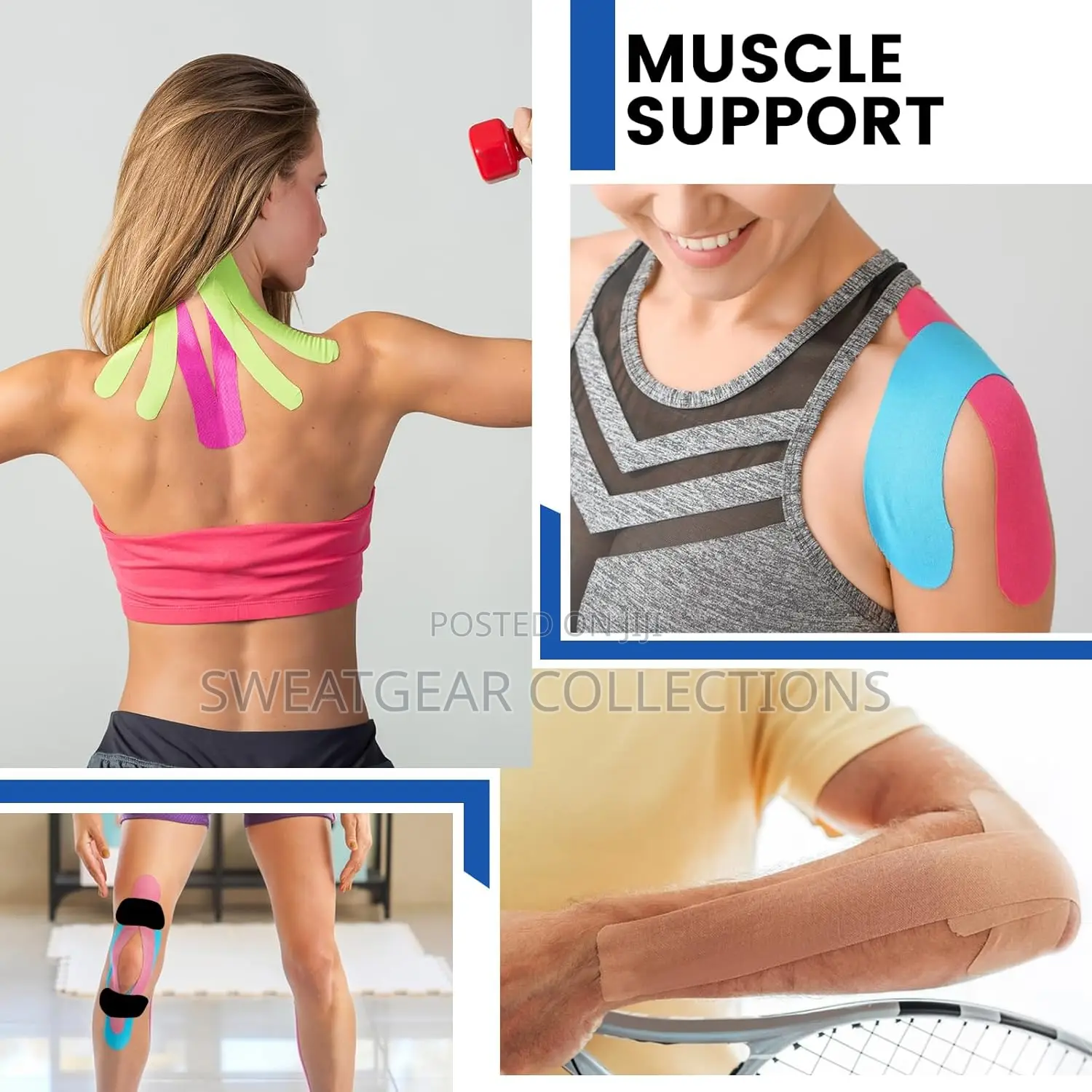 Kinesiology Tape Waterproof Elastic Self-Adhesive Sports Physio Tape