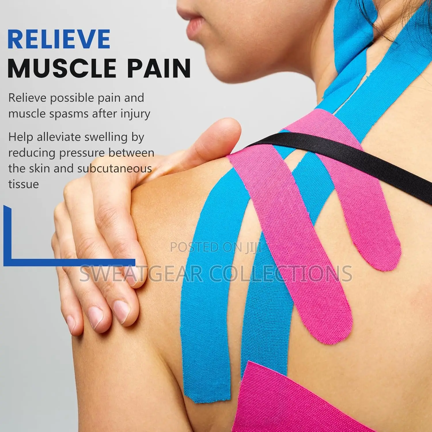 Kinesiology Tape Waterproof Elastic Self-Adhesive Sports Physio Tape