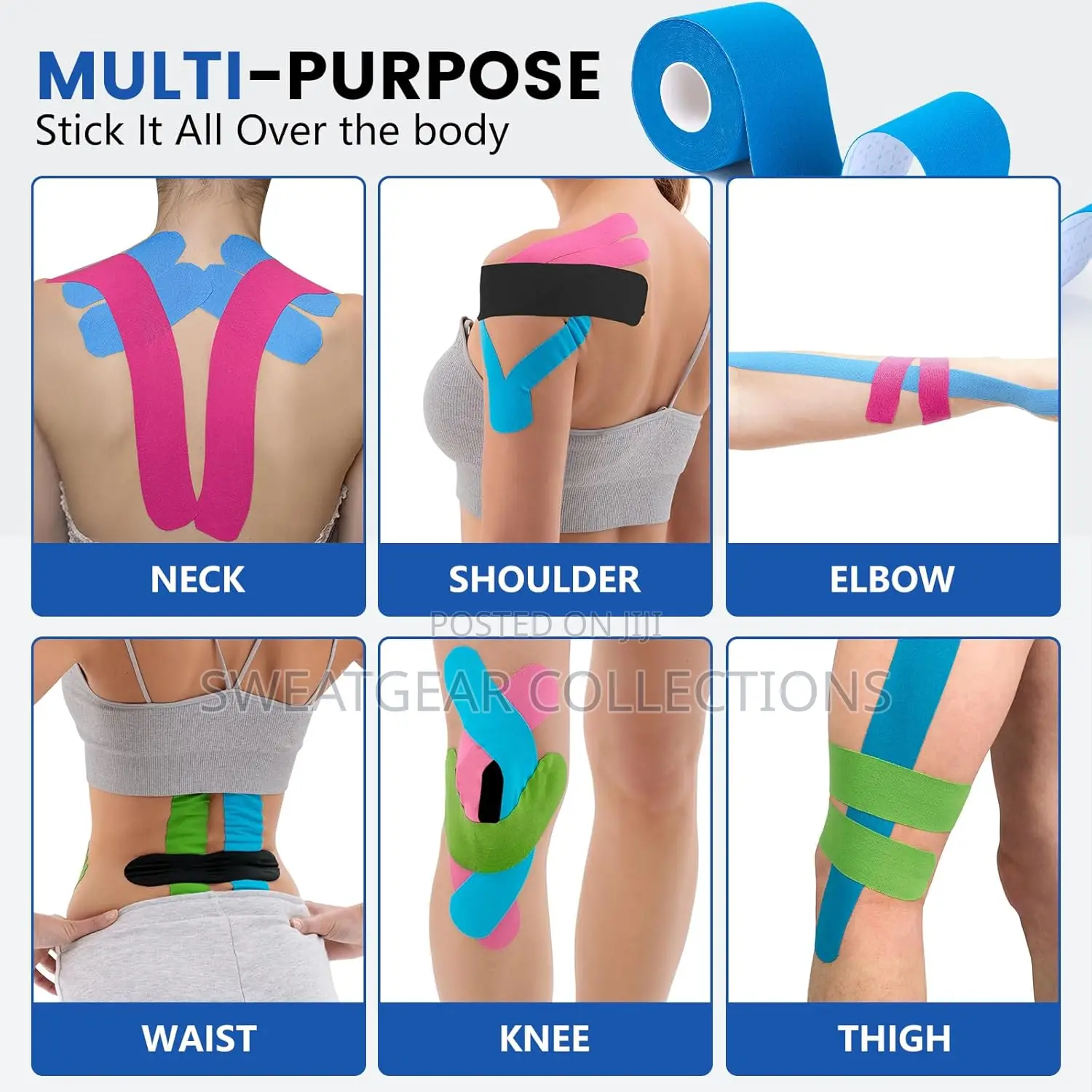 Kinesiology Tape Waterproof Elastic Self-Adhesive Sports Physio Tape