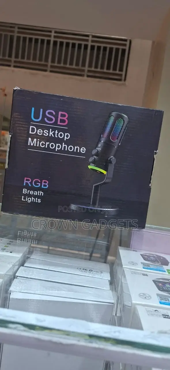 Usb Condenser Mic With RGB Breath Lights Desktop Stand