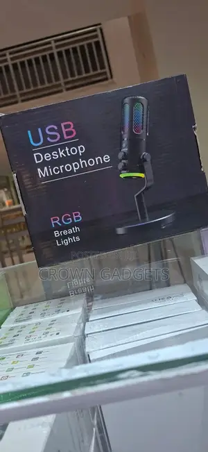Usb Condenser Mic With RGB Breath Lights Desktop Stand