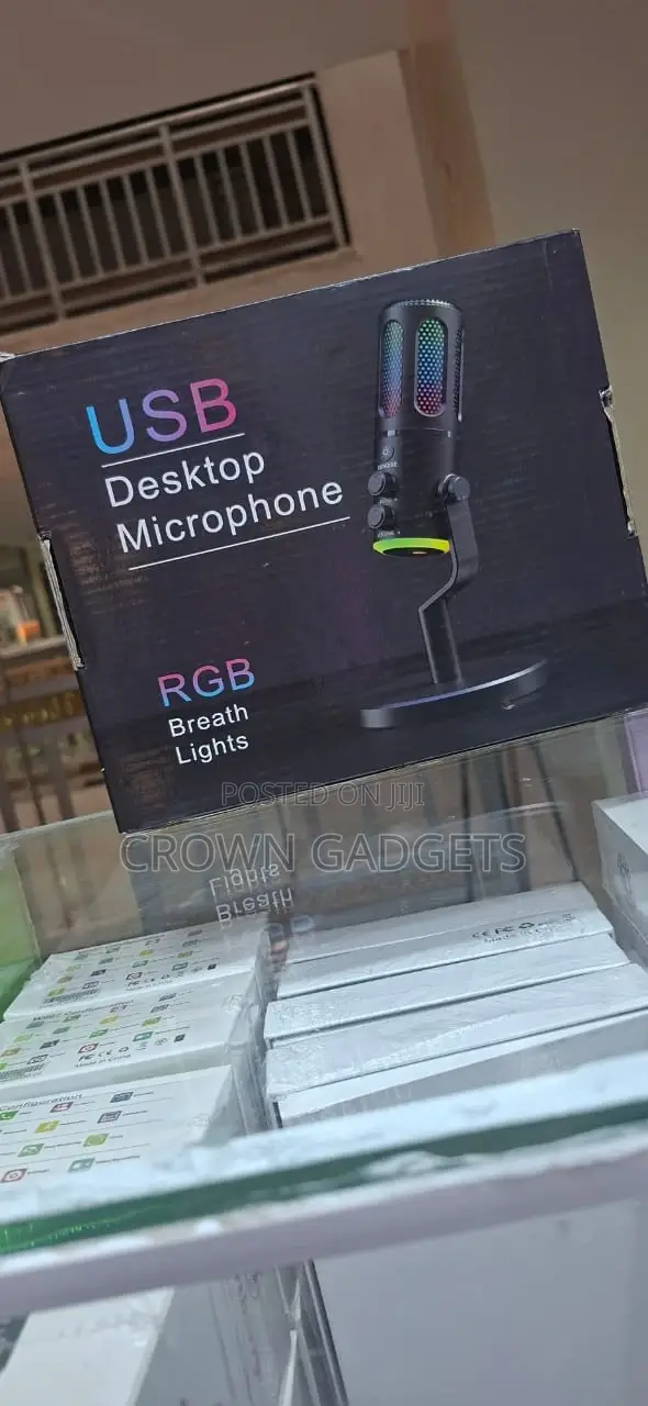 Usb Condenser Mic With RGB Breath Lights Desktop Stand