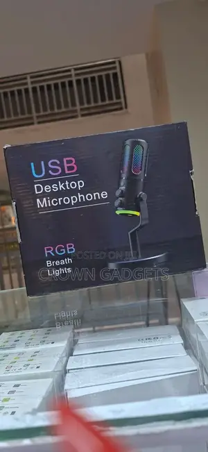 Usb Condenser Mic With RGB Breath Lights Desktop Stand