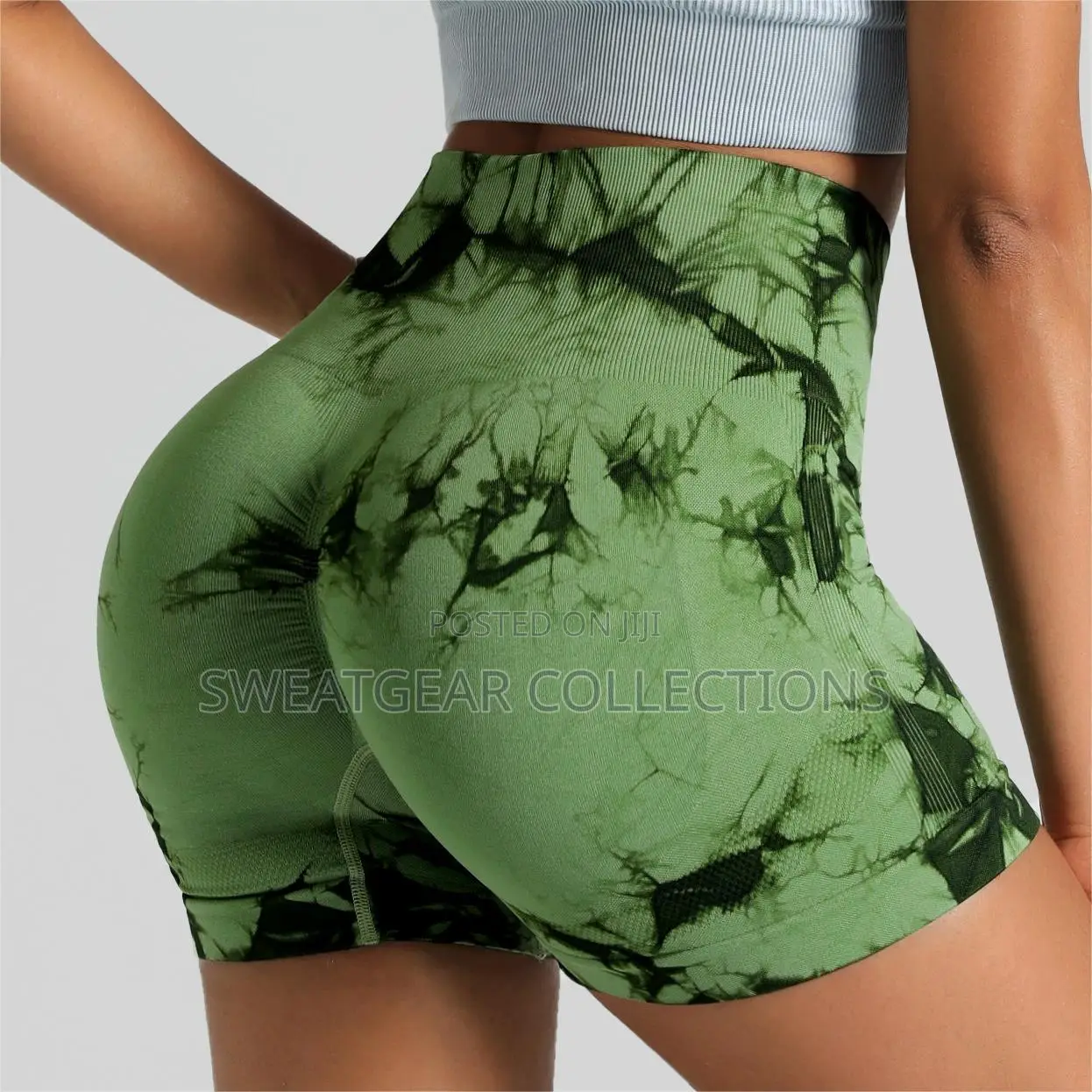 High Waisted Tie Dye Workout Seamless Biker Shorts