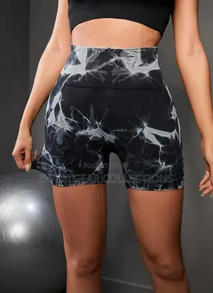 High Waisted Tie Dye Workout Seamless Biker Shorts