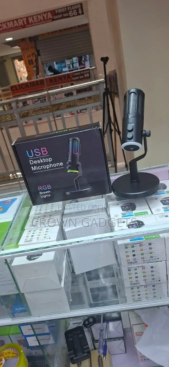 RGB Streaming Microphone Usb Desktop Stand Podcast Mic