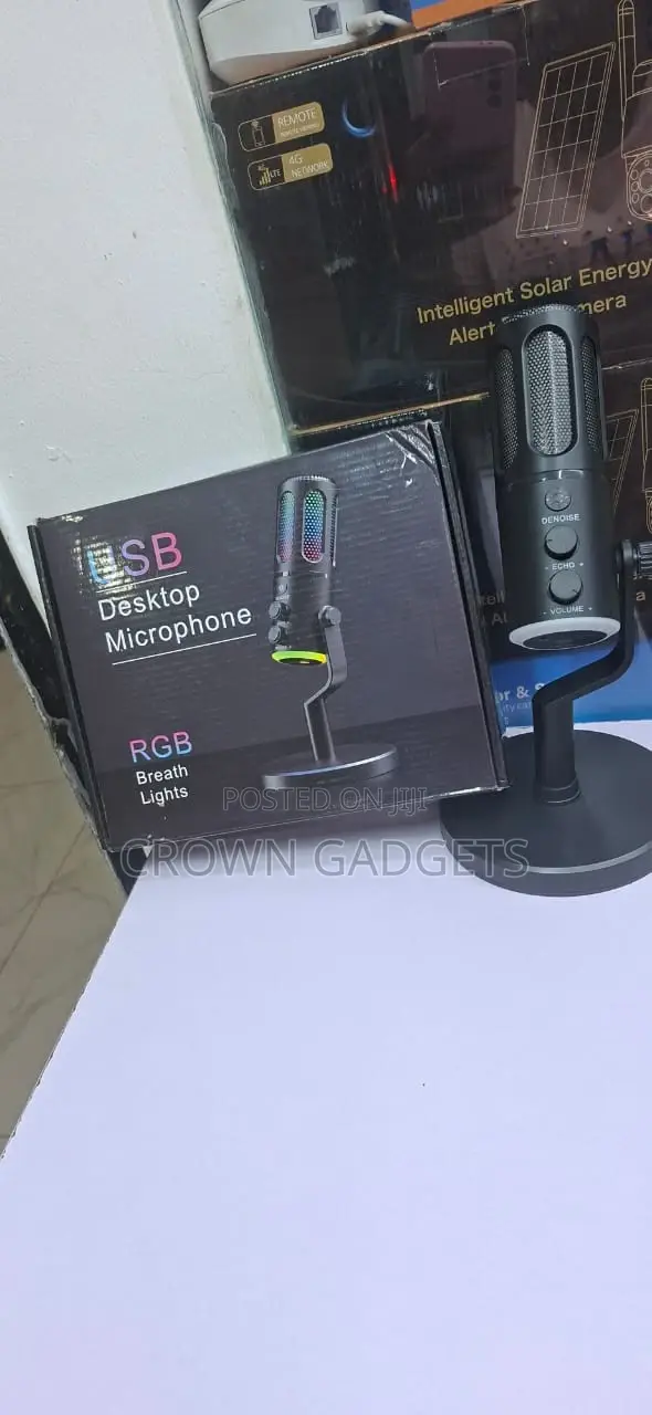 Usb Gaming Mic Rgb Lights Desktop Condenser Podcast Mic