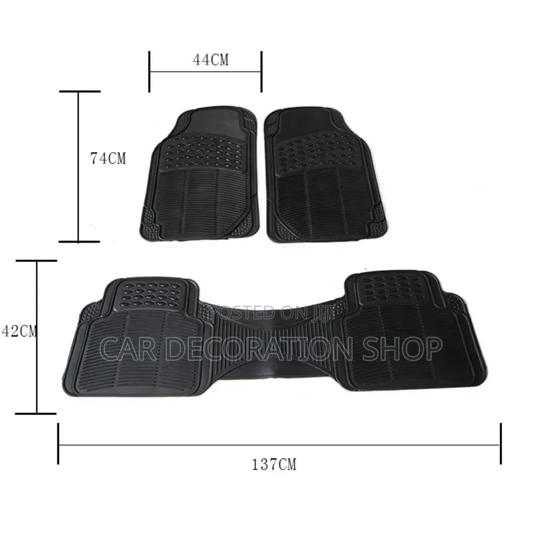 Waterproof PVC 3pc Mats With Rubberized Nibs Prevent Movement