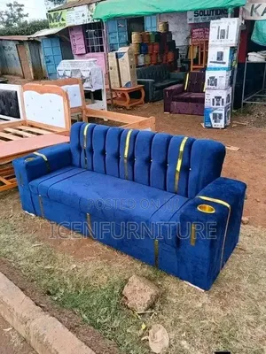 Modern Blue Two Seater Sofa