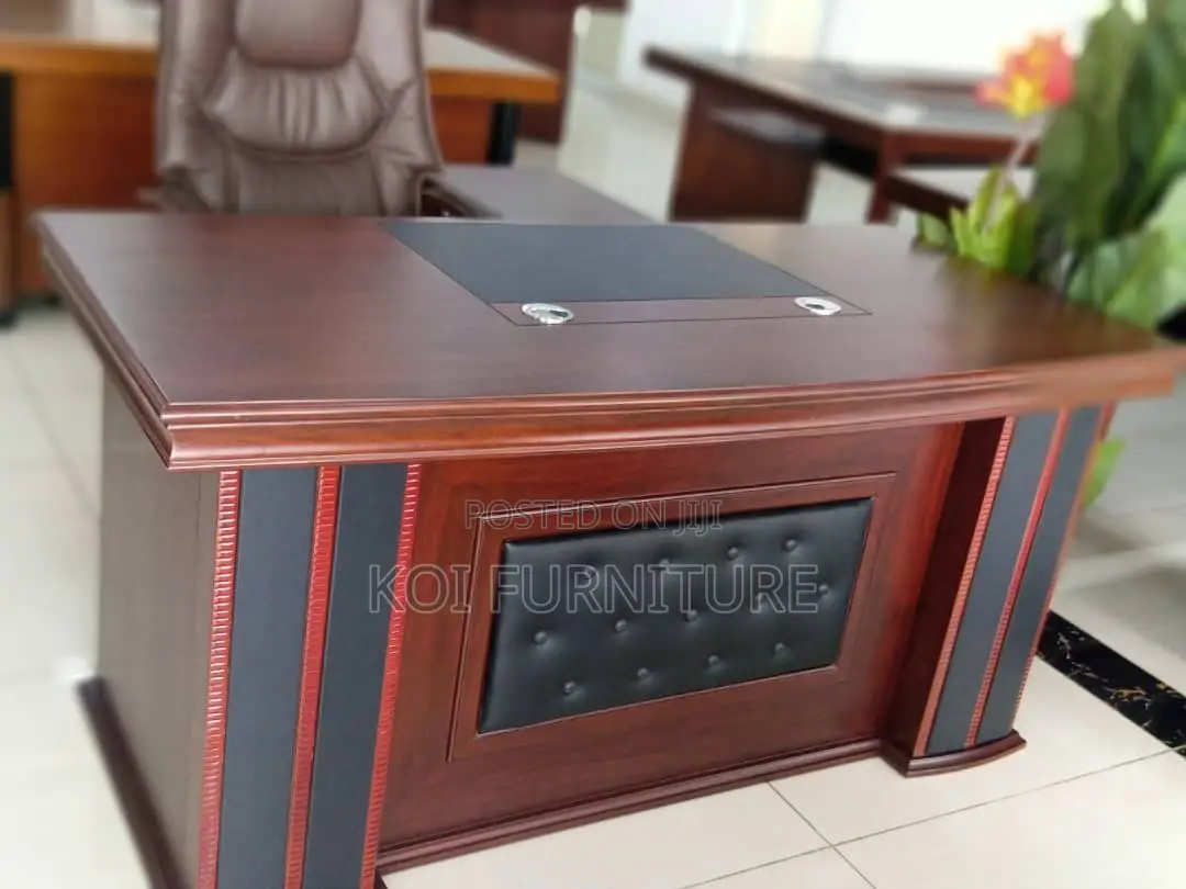 Office Desk; Reewak 1.4 Meters Mahogany Executive Desk