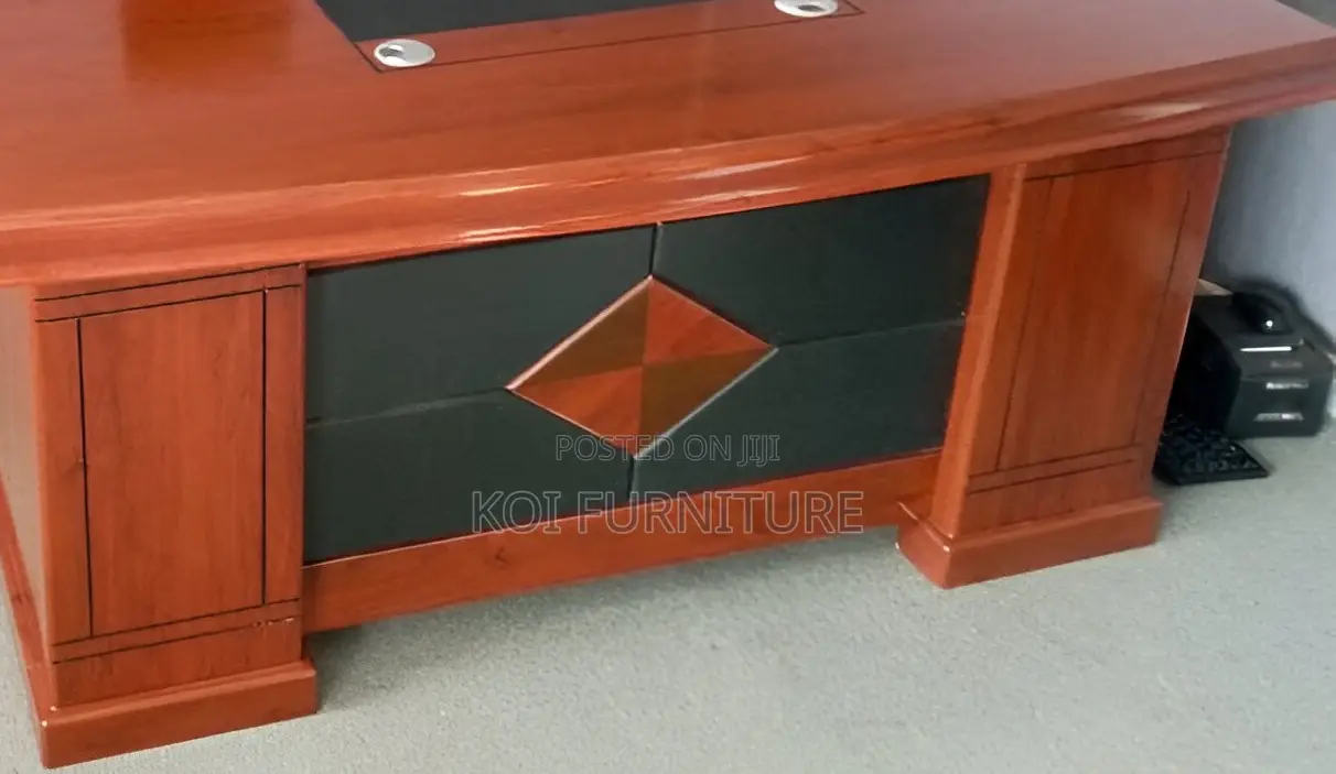 Office Desk; Reewak 1.4 Meters Mahogany Executive Desk
