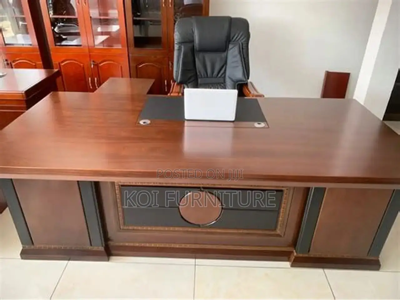 Office Desk; Reewak 1.4 Meters Mahogany Executive Desk